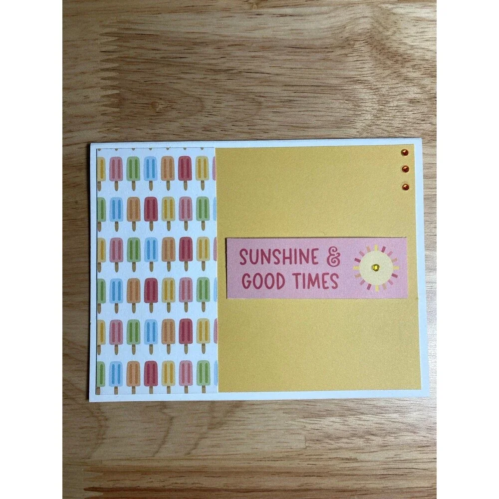 Handmade Summer Blank Greeting Card A2 & Envelope